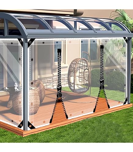 Pergola Wasserdichte Seitenwände – Transparent Grau – 1,80x2 M – Mit Ösen – Wetterfest Für Terrasse & Garten