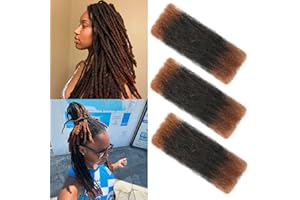 XIIMENALU Afro Kinky Curly Braiding Bulk Hair For Mini Twists Afro Kinkys Bulk Synthetic Hair Cuban Twist Hair Soft Locs Micro Spring Twist For Dreadlocks Loc Repair (T30#, 14 Inch (Pack of 3))