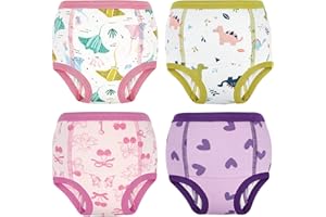 FLYISH DIRECT Confezione da 4 Mutandine di Apprendimento - Pantaloni da Addestramento per Neonati in Cotone Mutandine di Apprendimento per Bambini