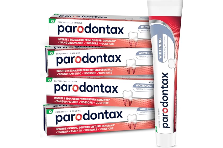 Parodontax Whitening Toothpaste, Whitening Effect* for Healthy Gums and Strong Teeth, Daily Use, Enhanced Taste 4x75ml