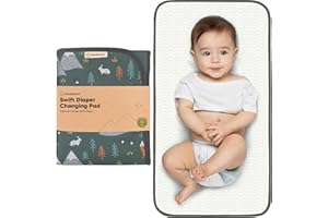 KeaBabies Tragbare Wickelunterlage, Leicht Abwischbar – Faltbare, Wasserdichte Wickelmatte für Wickeltasche, Kompakt, Leicht, 65x35 cm, Neugeborene, Säuglinge, Baby – Reise-Essential (Woods)