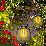 Lanterne da Esterno, Ortiny Lanterne Solari da Esterno IP65 Impermeabile lanterna da interno arredo Bianco caldo illuminazion