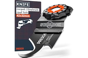 Presch Multiverktygstillbehör 32mm - Starlock System för verktygsfritt byte - Exakt arbete i takpapp, matta m.m. tack vare of