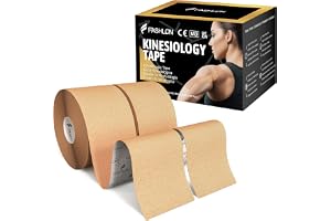 FASHLON Oskuren Kinesiologitejp Bomull, 2 Rullar - Beige | 5 cm x 5 m vardera. Vattentålig Premium Muskeltejp för Padel, Inne
