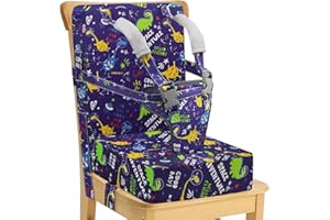 SYNTAXHO Booster Seat for Dining Chair - Toddler Harness Seat Straps High Back PU Ease of Cleaning Sturdy Booster Seat for Dining Table for Kid Child Baby