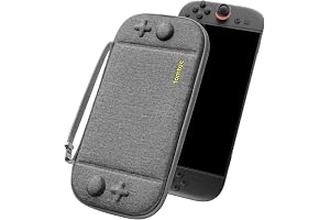 tomtoc Slim Carrying Case for Nintendo Switch 2 Model 2025, Protective Hard Shell with Original Patent and Military Grade Protection, Odorless Felt Portable Travel Storage Case with 12 Game Card Slots