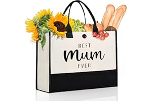 Juratar Mothers Day Gifts for Mum, Mum Birthday Gifts, Canvas Tote Bag Mum Gifts from Daughter＆ Son, Presents for Mum, Shoulder Bag for Mum