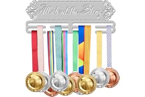 SUPERDANT Appendiabiti per Medaglie da Corsa Tutto sul Bling Platinum Porta Medaglie A Parete per 40+ Espositore per Medaglie Espositore per Espositori per Nastri Sportivi