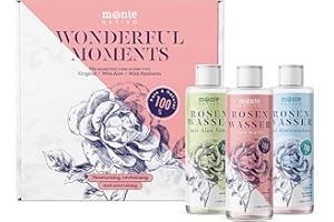 ‎MONTE NATIVO Rosenwasser Gesichtswasser Geschenkset Monte Nativo (600ml) - Rose water for face Original, mit Aloe Vera, mit Hyaluron - Gesichtstoner - Gesichtsreinigung - Porenreiniger Gesicht Naturkosmetik