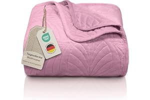 Gräfenstayn Narzuta premium 170 x 210 cm – bezszwowo pikowana narzuta z wzorem z liści – aksamitna, miękka, nie gniezie się i łatwa w pielęgnacji