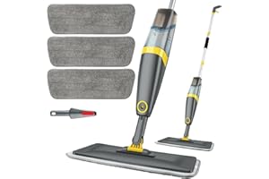 Homgif Bodenwischer mit Sprühfunktion 600ML Sprühwischer, 135CM Wischmopp mit Sprühfunktion Spray Mop, Home Küche Wischer Bodenreinigung (Grau)