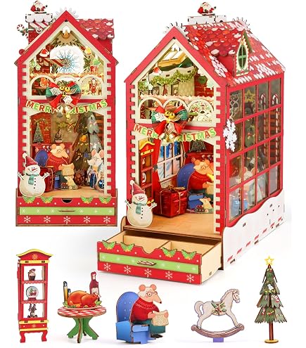 Produktbild von Christmas Book Nook Kit – DIY Miniatur Puppenhaus 3D