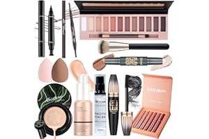 YBUETE Makeup Set, Makeup Kit for Women Full Kit, Makeup Present for Girls Teens, Eyeshadow Foundation CC Cream Primer Counter Stick, Brush Sponge Lipsticks Eyebrow Pencil Mascara Eyeliner