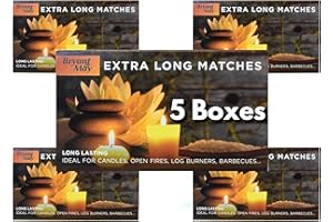 BLISSIFY 5 Boxes - Bryant & May Extra Long Safety Matches - Ideal for Candles, Open Fires, Log Burners & BBQ
