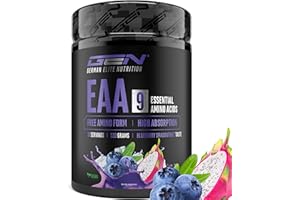 ‎GEN GERMAN ELITE NUTRITION EAA Pulver 532 g (38 Portionen) - Alle 9 essentiellen Aminosäuren inkl. Histidin & BCAA - Human Code Formel -Vegan - Sehr gut löslich - Erfrischender Amino Drink (Blueberry Dragonfruit)