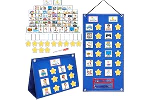 BOHEMIABY Visual Timetable for Autistic Children, 97 Pecs Cards | Now and Next Board Autism, Visual Timetable with Reward Chart Autism Aids for Home School Preschool Adhd ASD