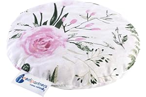 Medi Partners Cherry Stone Cushion Heat Pillow for Babies 180g Round 15cm Eco Natural 100% Cotton Heat and Cold Therapy Massage Therapy (Pink Flowers)