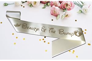 SMARTYPANTS Premium Beauty And The Bump satinskärp liten flicka babyshower kön avslöjar – champagne med guldglitter