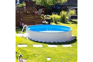 Steinbach Nuovo Kit Piscine Hors-Sol à paroi en Acier 450 x 450 x 120 cm Weiss