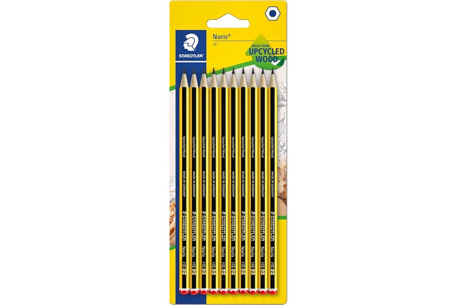 Staedtler Noris 120-2BK10D, Lápices de madera certificada, Color Negro ,10 Unidad (Paquete de 1)