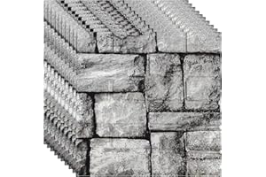 XQZMD 10 PCS 3D Brick Effect Wall Panels, 35x35cm Peel and Stick Brick Wallpaper, Waterproof Self Adhesive Wall Tiles for Bedroom Bathroom Kitchen (Grey)