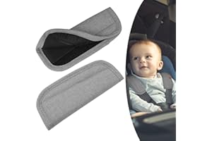 URAQT Almohadillas para Cinturón de Seguridad Niño, 2PCS Almohadillas Protectores de Coche Hombro, Gris Suave y Transpirable Hombro Cinturón de Seguridad, Protector Cinturon Coche para Infantil