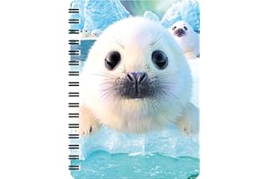 3D LiveLife Quaderno - Cuccioli di Foca di Deluxebase. Quadernino A6 Spiralato Lenticolare in 3D a tema Oceano, con fogli bianchi in carta riciclata. Opera d'arte del celebre artista David Penfound