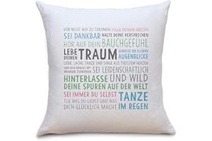 ‎OWLBOOK OWLBOOK Lebe Deinen Traum | Geschenke zur Konfirmation Jugendweihe Kommunion Firmung 18. Geburtstag Einschulung Abitur | Ostergeschenke für Kinder | Kissen Polster mit Füllung 40x40