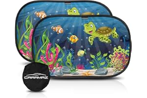 CARAMAZ Pare Soleil Voiture bébé/Enfant – Normal Sombre Protection UV/Chaleur, adhésion sans Ventouse, Facile à Poser, 2 pièces, 51 x 31 cm, Elephant - Pare Soleil Bebe - parsoleil pour Voiture