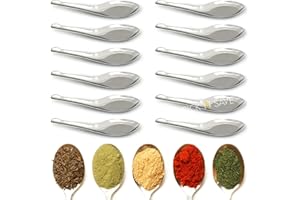 PICK N SAVE Small Mini Measuring Spoons, Stainless Steel, Perfect for Spice Jars, Masala Dabba Spice Spoon, Storage Tins, Coffee, Tea, Condiments, Sugar, Honey, Milk Powder, Ice Cream - Set of 12