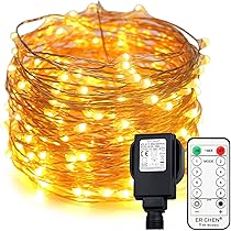 ER CHEN 66ft Fairy Lights - 200 LED Copper Wire String Lights Outdoor/Indoor Waterproof