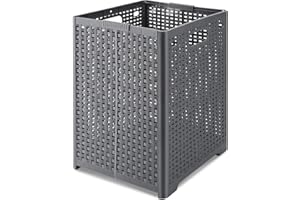 YIESEANG Faltbarer Wäschekorb Plastik,Wäschesammler Faltbar,Wäschebox mit Henkel,Wäschetonne Grau,Laundry Basket,Wäschetruhe für Kleidung,Wäsche,Spielzeug Aufbewahrung,Badezimmer,Schlafzimmer,34x32x44cm,45L