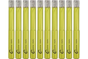 Secco Punte per Trapano Diamantate - 10pezzi 8mm Fresa Diamantata con Gambo Tondo per Marmo Granito Ceramica Gres Porcellanato Quarzo SANLEETEK