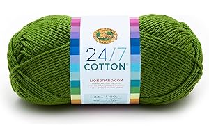 Lion Brand Yarn Company algodón de Lana, 100% algodón, Hierba