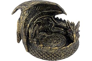 The Grinning Gargoyle Gargouille Souriante – Gardien des dés de Dragon en Or – Statue en résine – Incroyable Peinte à la Main – Parfait pour DND et Autres Jeux de rôle et Jeux de rôle – Cadeaux DND