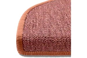 casa pura Coprigradini per Scale Interne - Antiscivolo Scale, Fonoassorbenti a Medio Spessore, Vari Colori e Misure - Semicircolari - Set da 15 - Terracotta - 23.5 x 65 cm