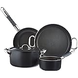 Pentole Agnelli ALSASETALBLACK4 All Black Set per 4 Persone, 3 mm, 5 Pezzi
