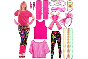 Vautvis 80-tals outfit dam, 80-tals retro festoutfit, kostym dam 80-talet, disco festival outfits, 90-tals kläder med nättröj