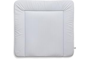 ‎NEW SWEDISH DESIGN Premium Wickelauflage 77x75 cm | Wickelunterlage für Wickelkommode Malm Hemnes Nordli | ÖKO-TEX 100 | Abwaschbar, wasserabweisend, beidseitig bedruckt | Farbstoff- und phthalatfrei | Streifen grau
