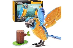 PARTY TOWN National Geographic Niebieska Broda Ara | Budynki dla Dzieci | Puzzle 3D | Zestaw do Budowania dla Dzieci 8 Lat | 94 Części