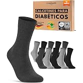 sockenkauf24 10 Pairs Diabetic Socks without Elastic and Seamless with Comfort Waistband Men Women Cotton