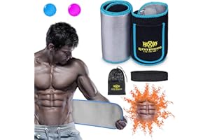 Lucky Humans® Hochwertiger Bauchweggürtel Herren Damen, Hula Hoop Gürtel, Schwitzgürtel, Bauchgürtel Neopren Nano Silber, Bauch Weg Trainer, Sweat Belt Waisttrainer