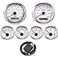 W PRO Classic/Vintage 6 Gauge Set GPS Speedometer 160 MPH/240 KMH Red LED Waterproof 85mm & 52mm For Car, Truck, Boat, Marine,Yacht