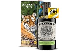 ‎KAIZA KAIZA 5 GIN - 0,5 l - 43% | Der ausgezeichnete Gin aus Südafrika/Kapstadt | Frisch, weich, exotisch mit schwarzer Johannisbeere und Grapefruit | Tigergin