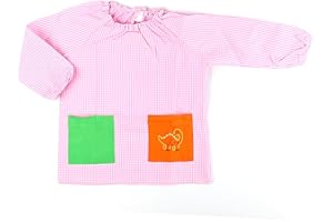 Etrexonline Bata Escolar Babi Escolar Infantil Sin Botones Niño y Niña Elástica en Puño y Cuello