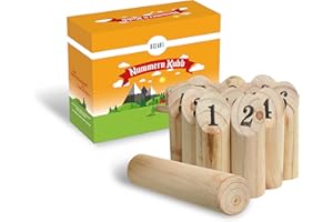 Ocean 5 - Kubb - Jeu de Lancer avec Chiffres pour Jouer à l'extérieur - Jeu en Bois Vikings de Scandinavie - Le Jeu d'adresse pour l'été …