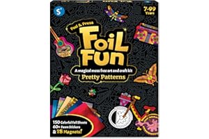 Skillmatics Foil Fun - Pretty Patterns, 18 DIY Magnets Mess-Free Art, Colorful Creative Party Activity, Craft Kits, 60+ Foam Stickers, Christmas Gifts for Kids, Teens, Adults, Families