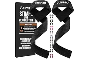 ASIPRO Straps Palestra Uomo & Donna Fascette Palestra per Stacchi Polsini Palestra Polsiere Palestra Cinghie Sollevamento Pesi Lifting Straps Wrist Wraps fasce Polsi Palestra Fasce Palestra Gym Straps