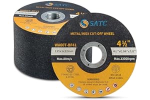 S SATC 50 Stück Trennscheibe 115 Metall Edelstahl Stahl für Winkelschleifer Trennscheiben 115 Metall 1mm Flexscheiben, 115 x 1,0 x 22,23mm