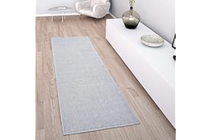 Paco Home Tapis Intérieur & Extérieur Terrasse Et Balcon Monochrome Structuré, Dimension:80x200 cm, Couleur:Gris
